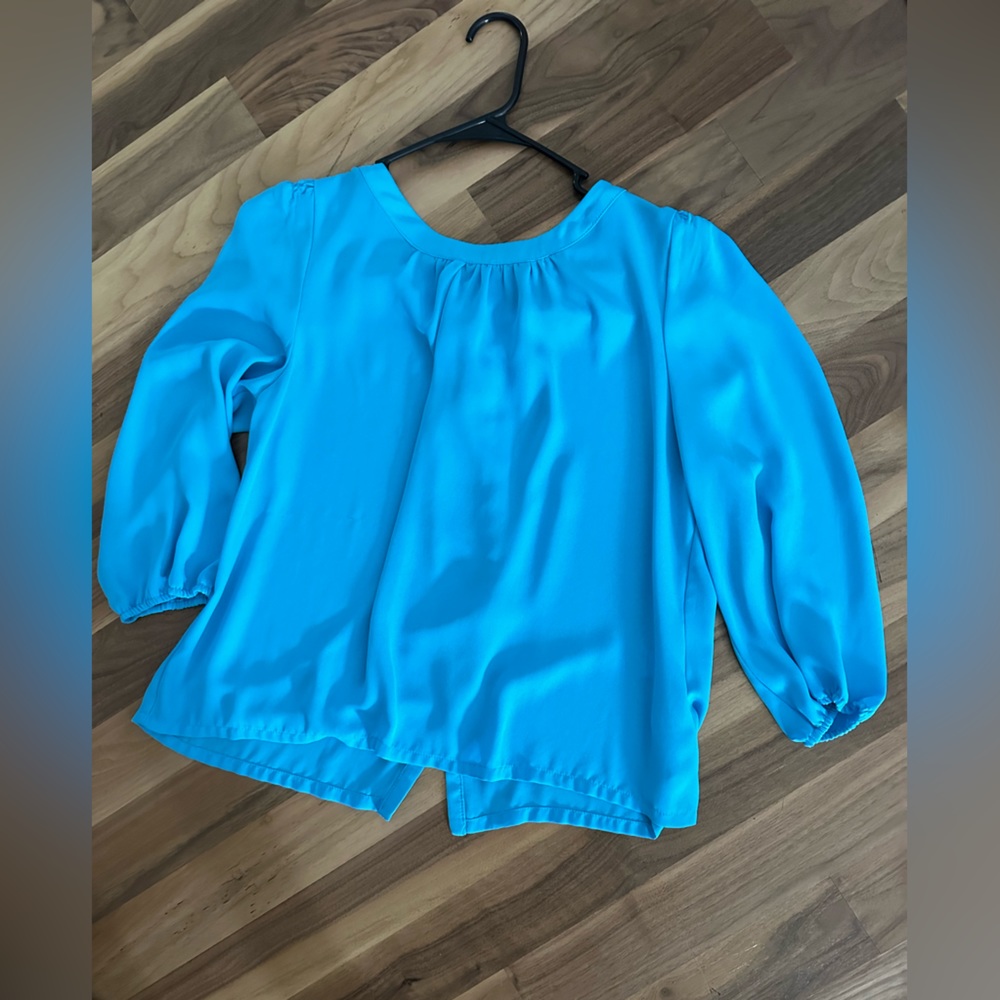 Sky blue flowy blouse. Size M